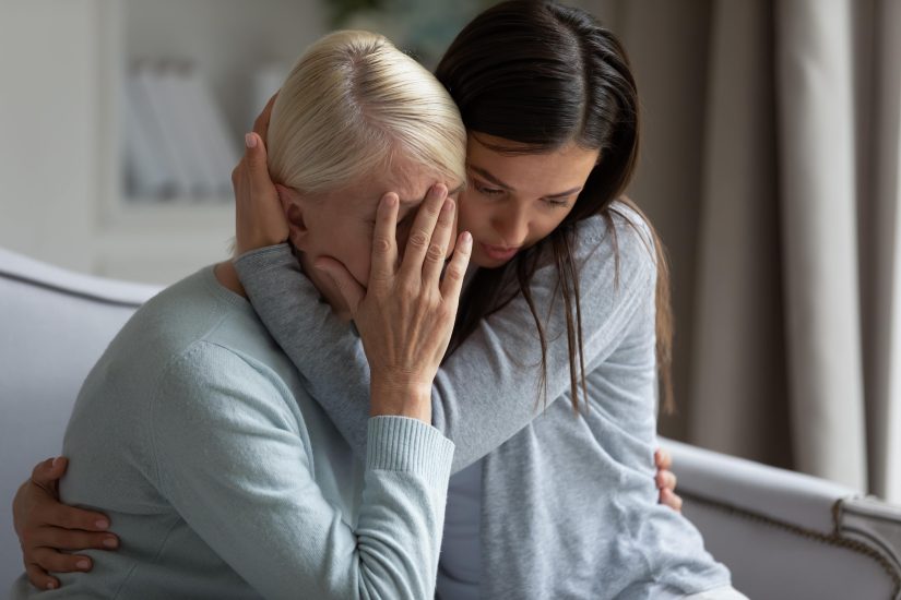 Mother And Daughter Suffering