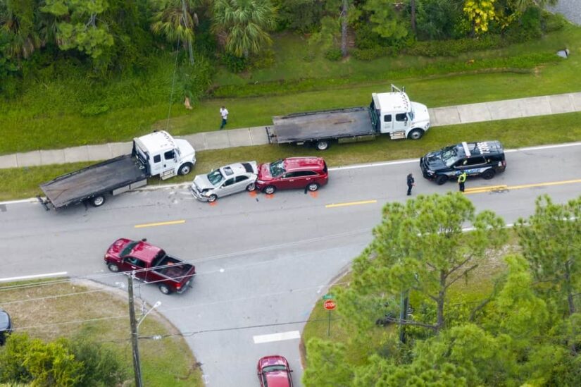 Large Truck And Vehicle Crash